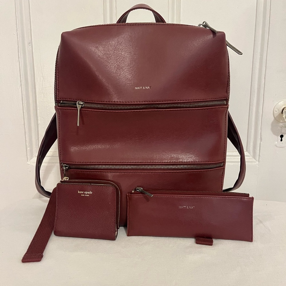 Matt and Nat double zip backpack with pencil case and wallet